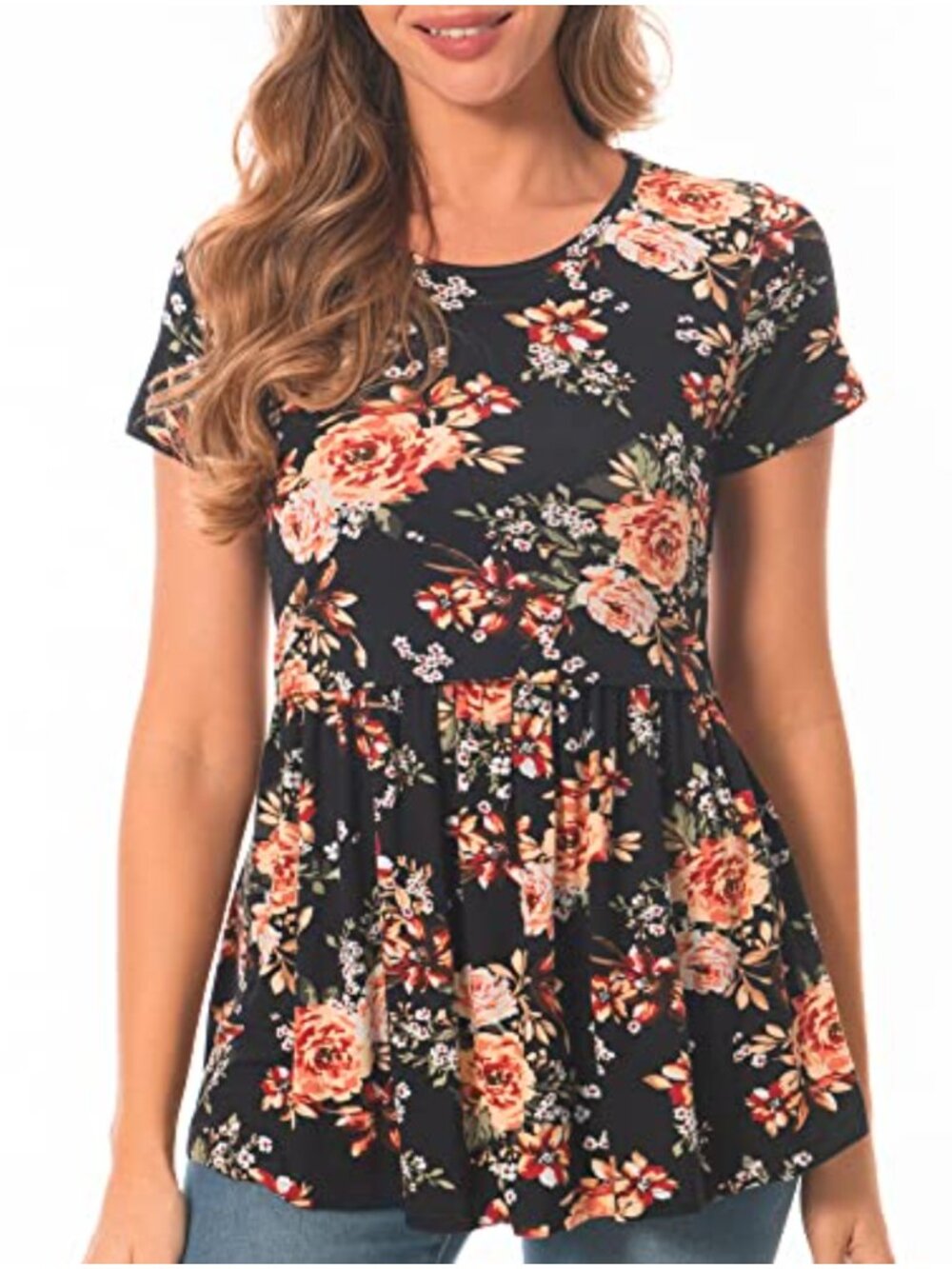 Women's Nursing Top Scoop Neck Short Sleeve